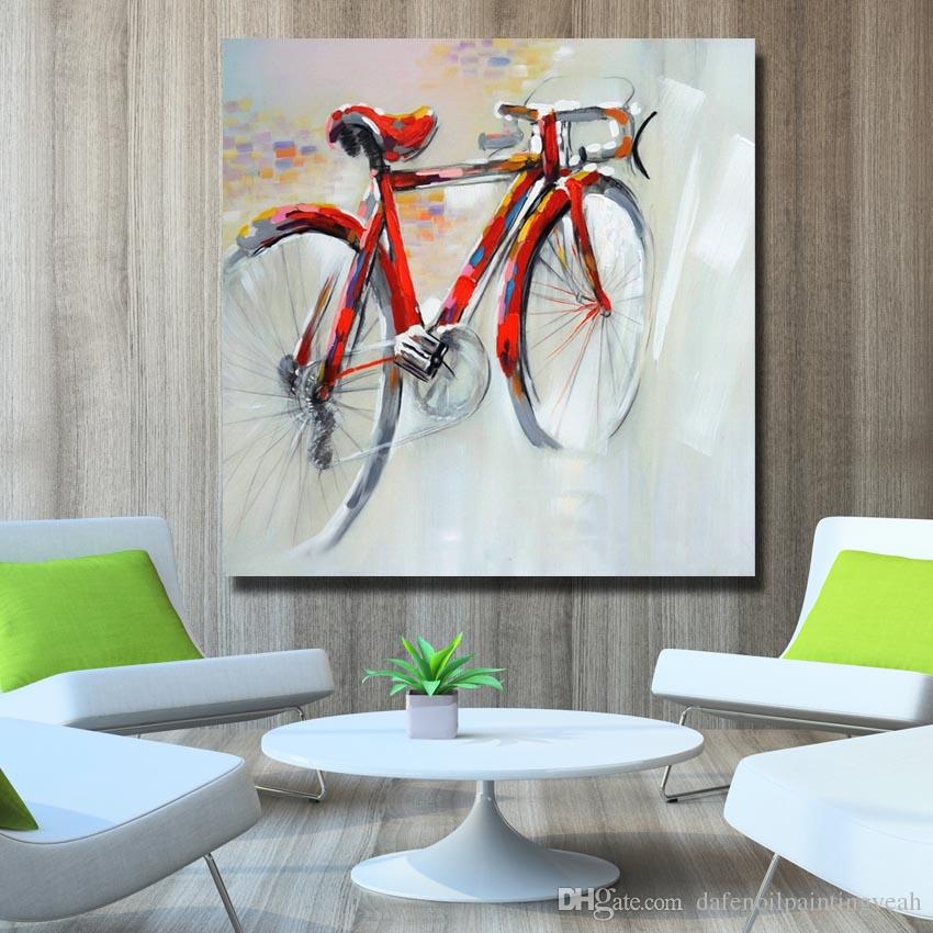 850x850 2018 Abstract Red Bicycle Painting For Home Decor Hand Painted Oil - Abstract Bicycle Painting