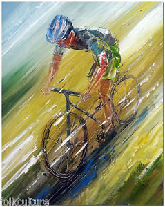 239x300 Hand Painted Abstract Bike Cycling Race Figurative Oil Painting - Abstract Bike Painting