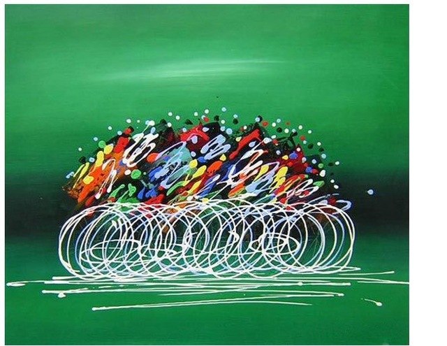 640x495 Modern Abstract Art Decoration Painting Bike Racing On The Canvas - Abstract Bike Painting