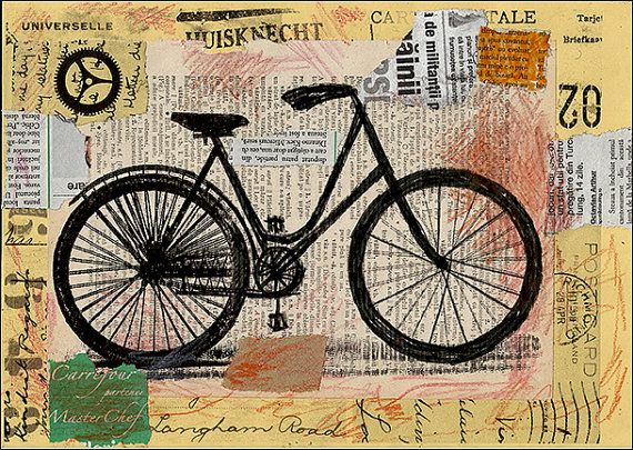570x405 Paintings Of Bicycles Paintings Of Bicycles 131 Best Bicycle Art - Abstract Bike Painting