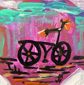 296x300 Abstract Bicycle Paintings Fine Art America - Abstract Bike Painting