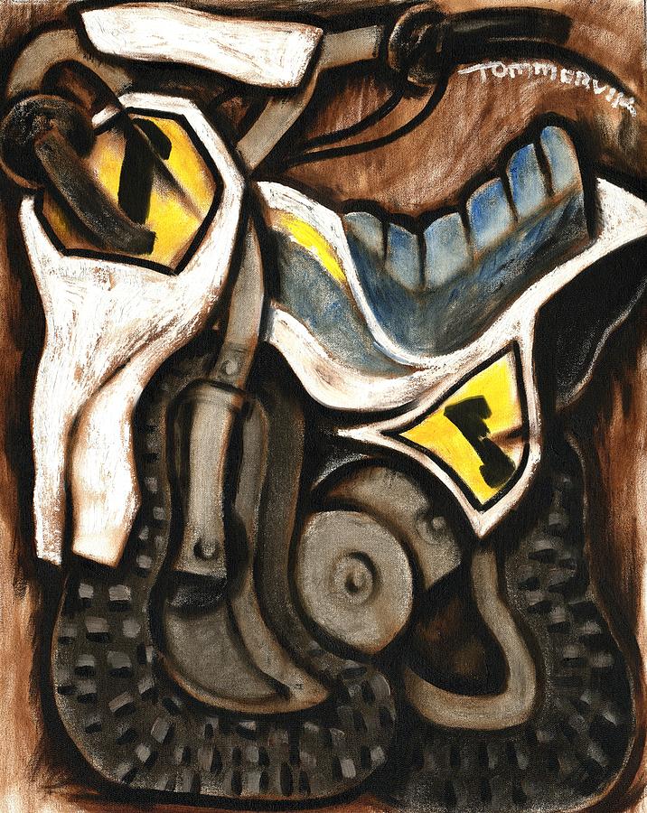 716x900 Tommervik Abstract Vintage Dirt Bike Painting Tommervik - Abstract Bike Painting
