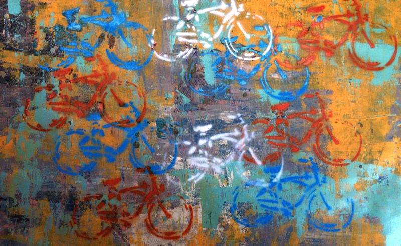 800x491 Bicycle Painting Acrylic Painting For Home - Abstract Bike Painting