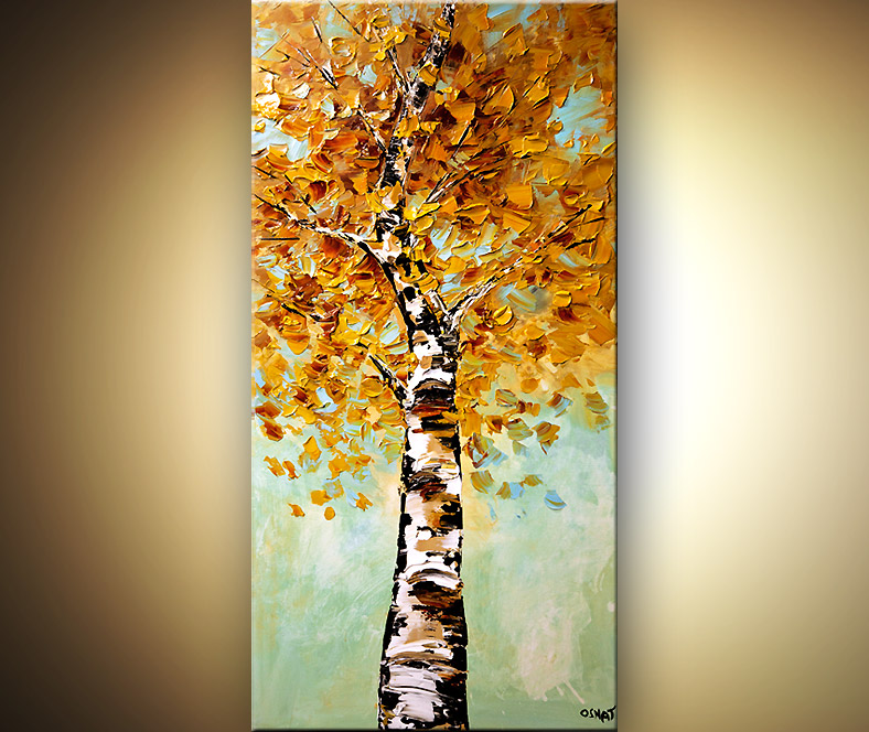 788x664 Birch Tree Paintings And Abstract Landscape For Sale - Abstract Birch Tree Painting