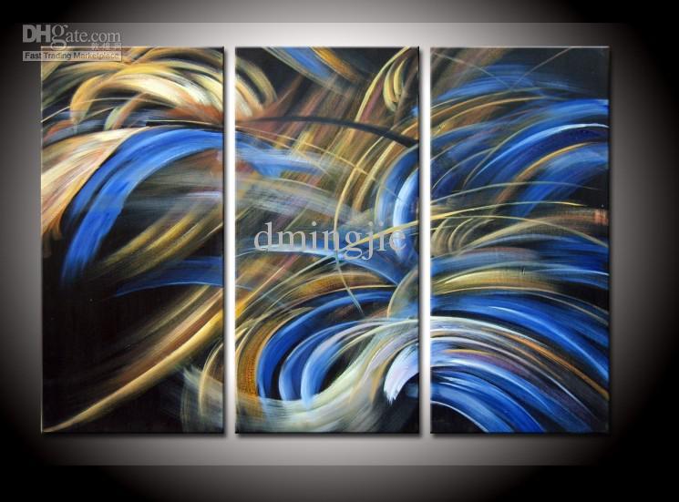 745x551 Online Cheap Art Hand Painted Decorative The Blue Abstract Oil - Abstract Blue Oil Painting