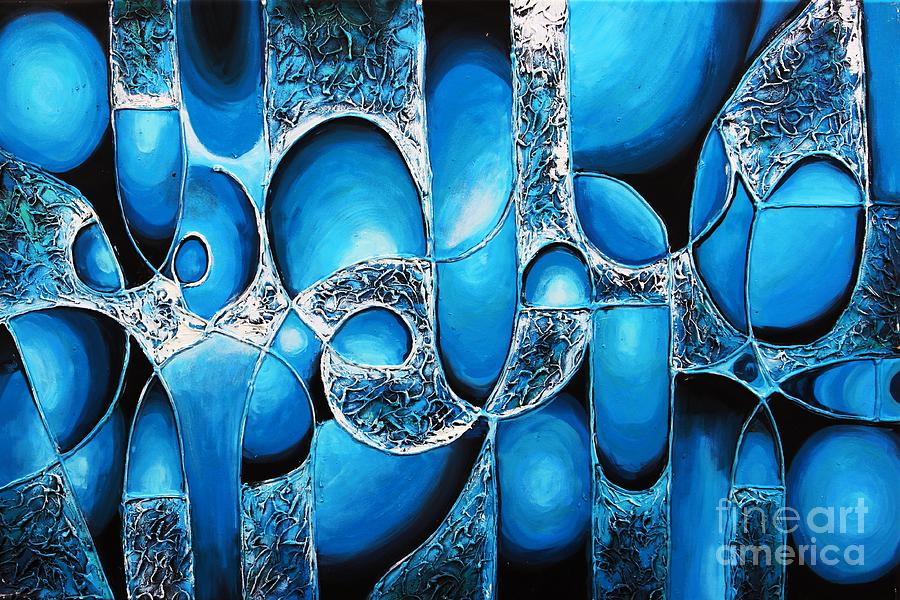 900x600 Abstract Oil Painting Modern Contemporary Art House Wall Deco By - Abstract Blue Oil Painting