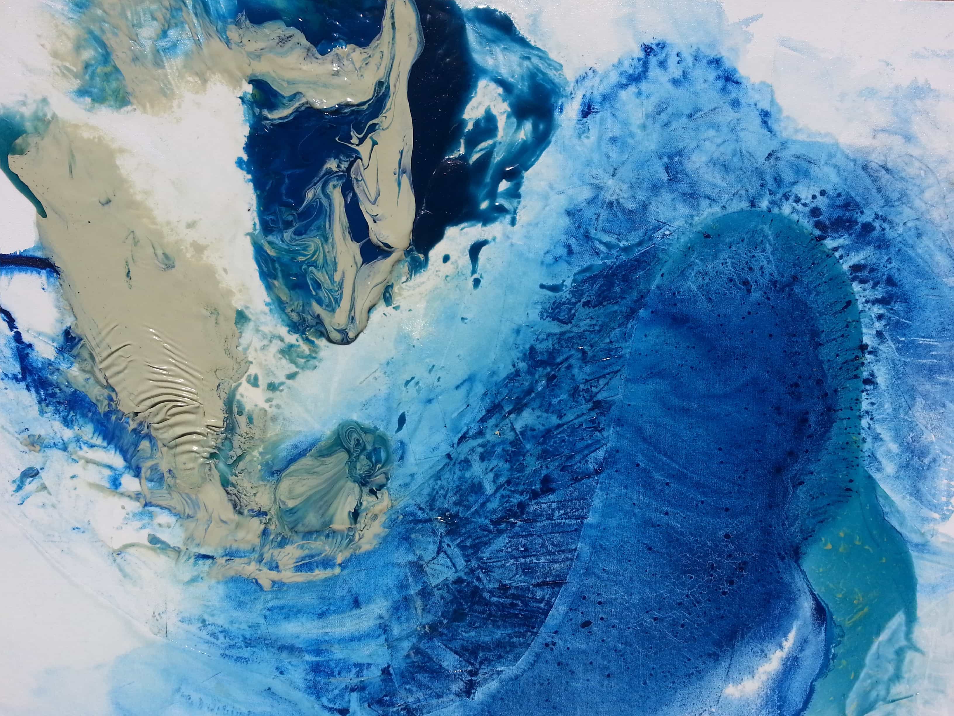 3264x2448 Abstract Contemporary Art Oil Painting By Artist Todd Krasovetz - Abstract Blue Oil Painting