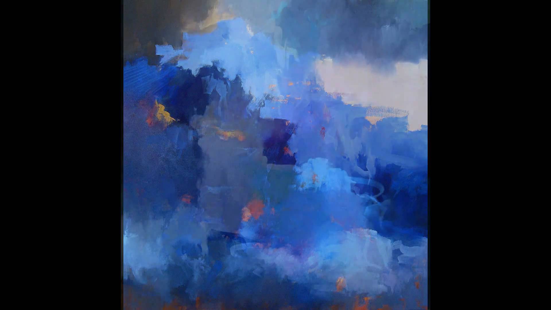1920x1080 Abstract Oil Painting - Abstract Blue Oil Painting