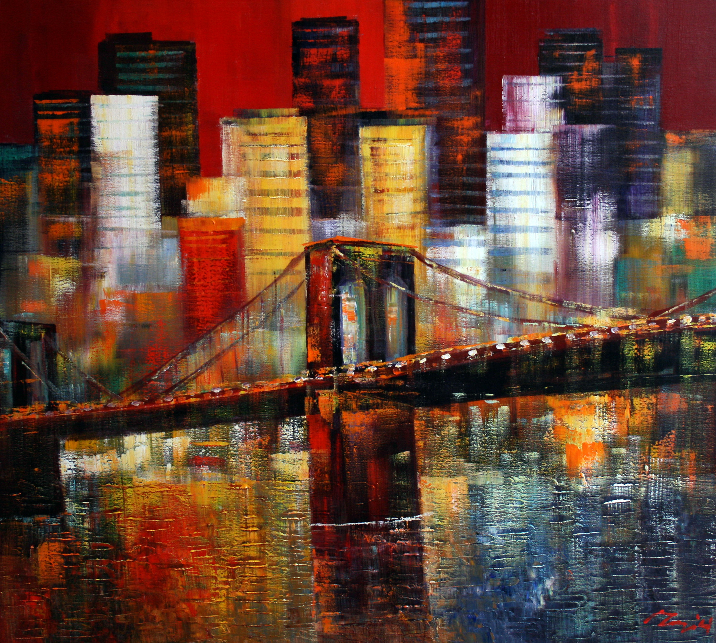 Abstract Bridge Painting at PaintingValley.com | Explore collection of ...