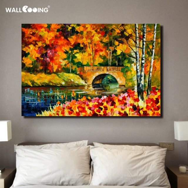640x640 Online Shop 100% Hand Painted Landscape Oil Painting Cities - Abstract Bridge Painting