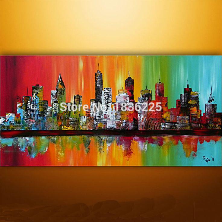 736x736 Online Cheap Abstract Building Paintings For Wall Art 100 - Abstract Building Painting