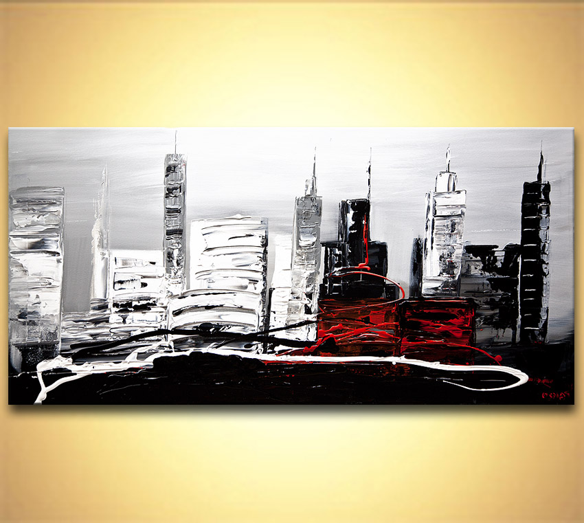 850x761 Painting - Abstract Building Painting
