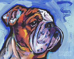 300x240 English Bulldog Paintings Fine Art America - Abstract Bulldog Painting