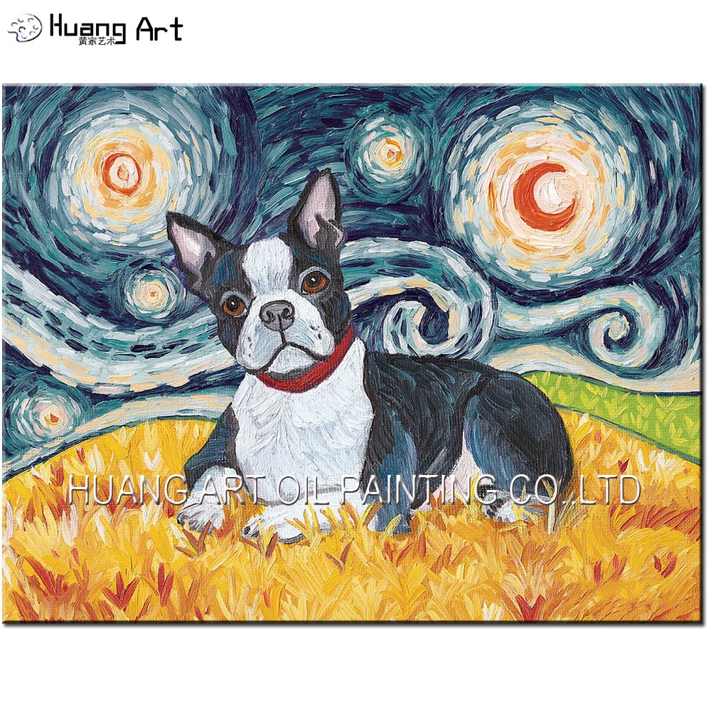 1000x1000 Professional Artist Handmade Abstract Dog Oil Painting On Canvas - Abstract Bulldog Painting