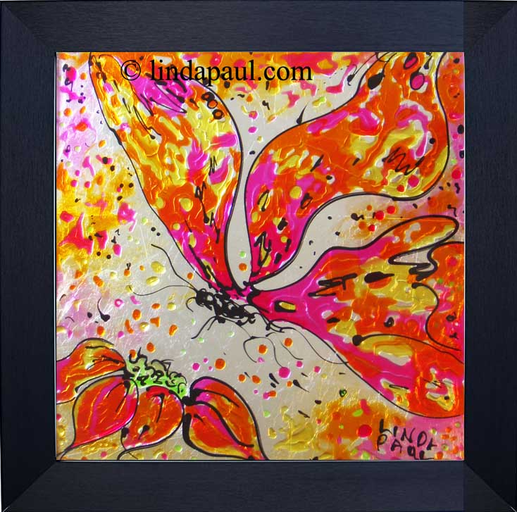 734x727 Abstract Painting Of Sunflowers - Abstract Butterfly Painting