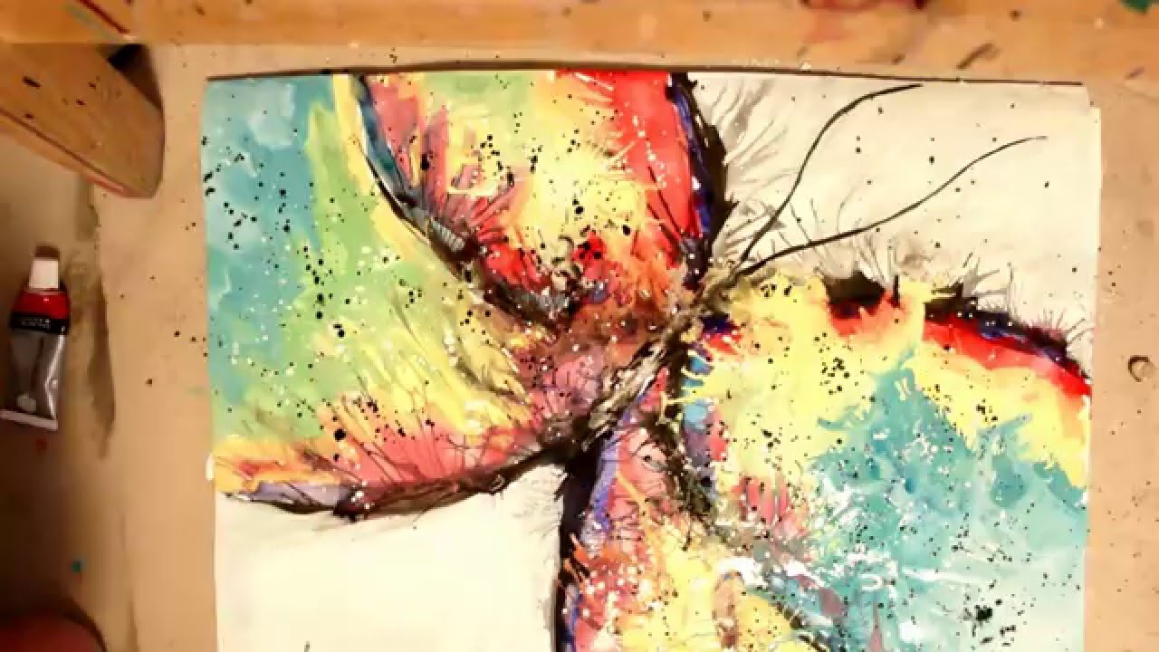 1280x720 Painting Abstract Butterfly In Watercolor Speed Drawing - Abstract Butterfly Painting