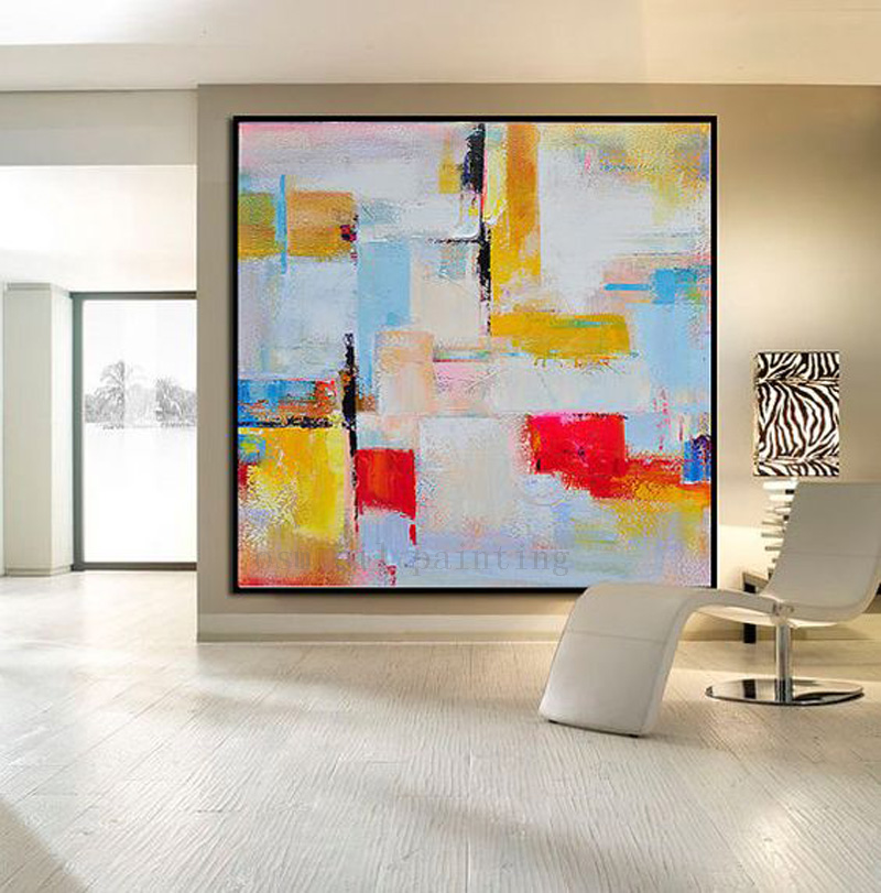 800x811 Handmade Modern Abstract Large Contemporary Art Acrylic Canvas - Abstract Canvas Painting