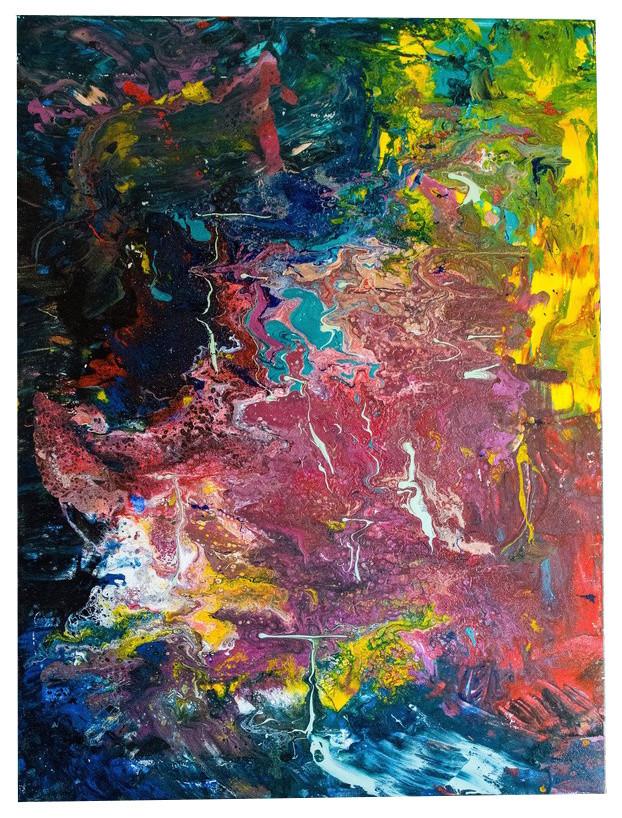 622x818 30 X Abstract Canvas Painting, Acrylic Fluid Art Painting - Abstract Canvas Painting