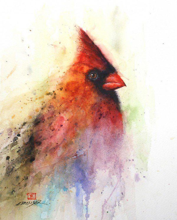 600x747 Dean Crouser's Wild And Splashy Paintings Art Installations - Abstract Cardinal Painting