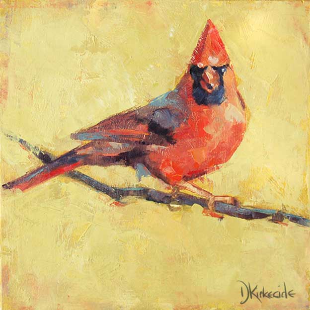 624x624 Deb Kirkeeide's Expressive Paintings Of Birds Art British Bird - Abstract Cardinal Painting