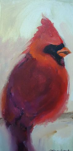 236x485 Cardinal Abstract Painting - Abstract Cardinal Painting