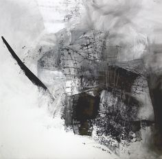 236x232 Ink Drawing, Original Contemporary Art, Abstract, Achromatic - Abstract Charcoal Painting