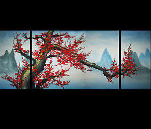 300x257 Canvas Art Wall Art Painting Abstract Paintings Japanese Cherry - Abstract Cherry Blossom Painting