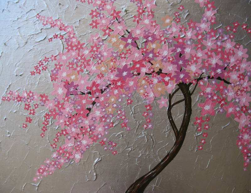 Abstract Cherry Blossom Painting at PaintingValley.com | Explore ...