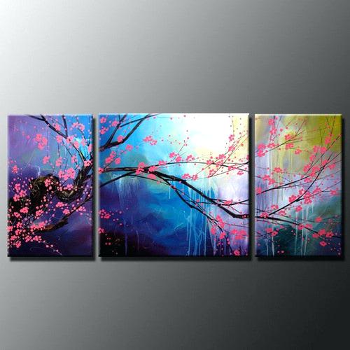 500x500 Wall Decor Ideas For Kitchen Best Triptych Art Images On Abstract - Abstract Cherry Blossom Painting