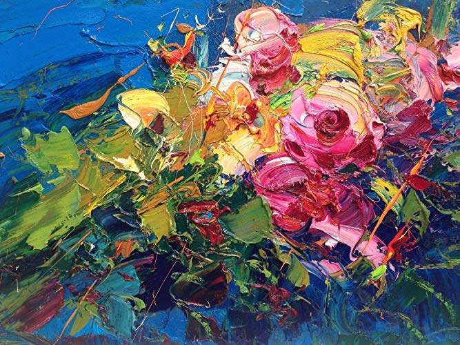 667x500 Colorful Flowers Art Prints From My Original Oil - Abstract Christmas Painting