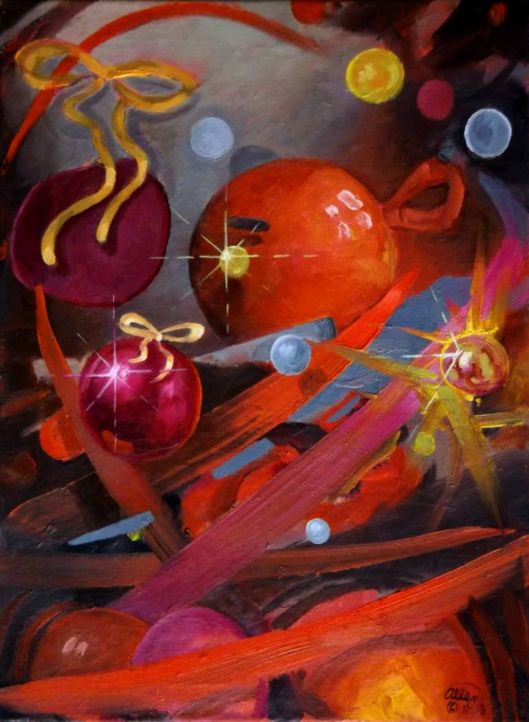 770x1050 Saatchi Art Christmas Abstract Painting By Allen Jones - Abstract Christmas Painting