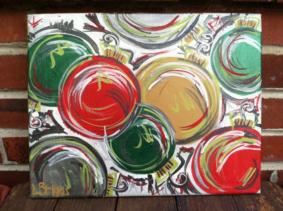 570x426 The 337 Best Christmas Canvas Ideas Images - Abstract Christmas Painting