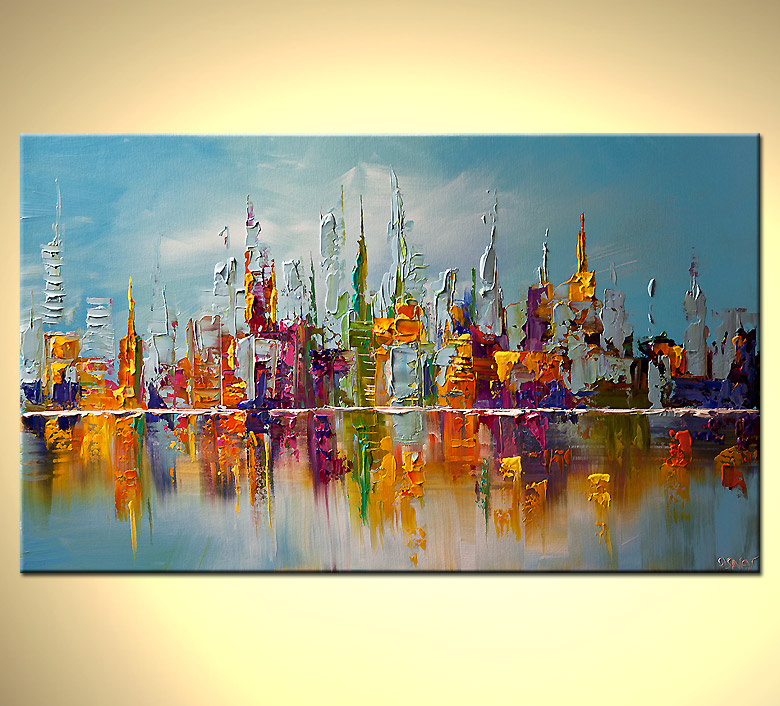 780x706 Painting - Abstract City Painting