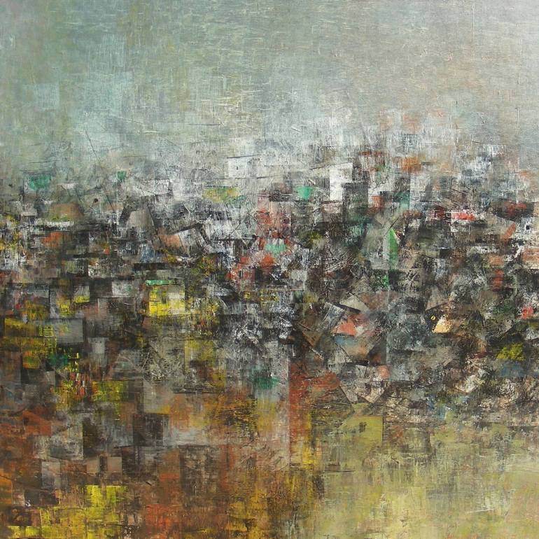 770x770 Saatchi Art Abstract City Painting By M Singh - Abstract City Painting