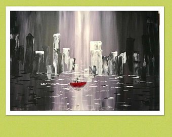 340x270 Abstract City Painting Etsy - Abstract City Painting