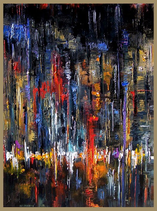 526x709 Debra Hurd Original Paintings And Jazz Art Abstract Cityscape Art - Abstract Cityscape Painting