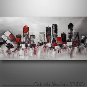 300x300 Gs 48 Original Abstract Cityscape Skyline Art Painting Surreal - Abstract Cityscape Painting