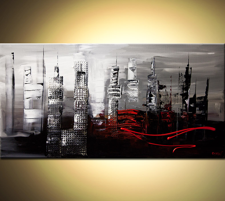 788x705 Painting - Abstract Cityscape Painting