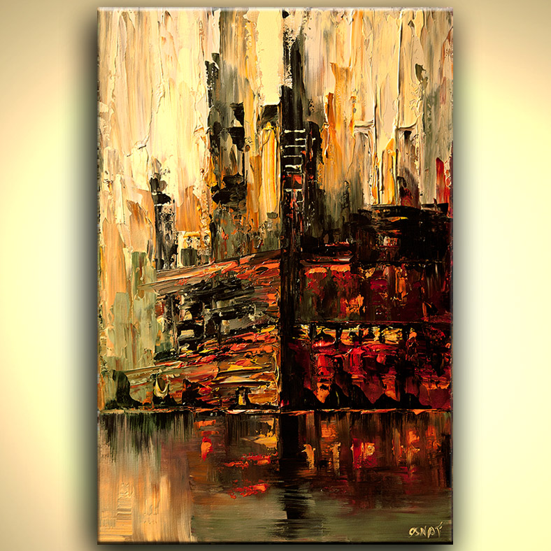 788x788 Painting - Abstract Cityscape Painting