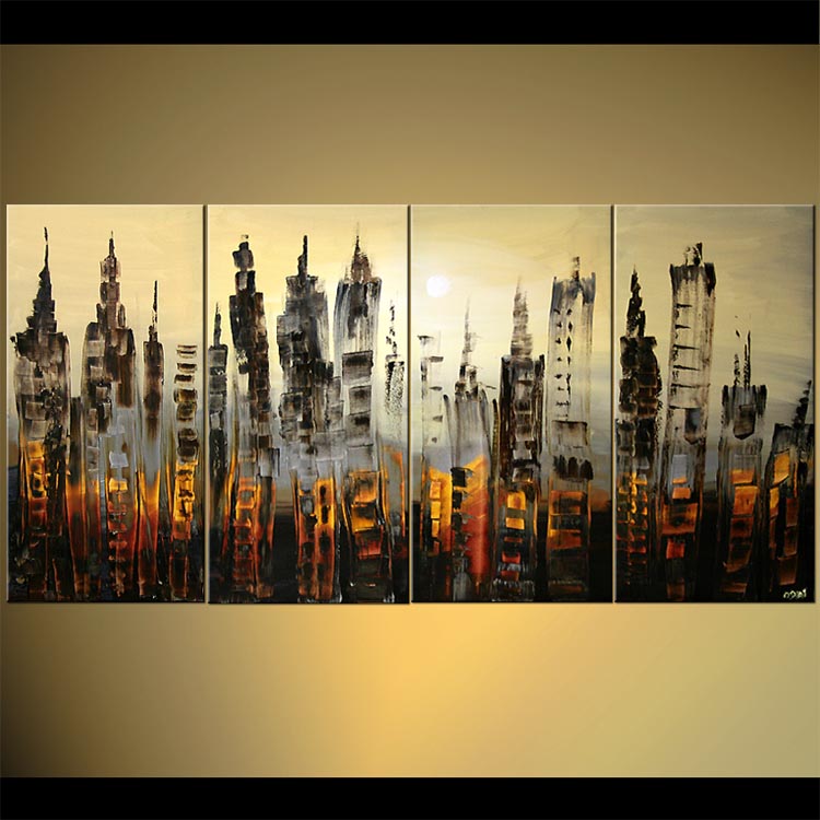 750x750 Painting - Abstract Cityscape Painting