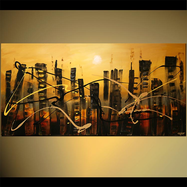 750x750 Painting - Abstract Cityscape Painting