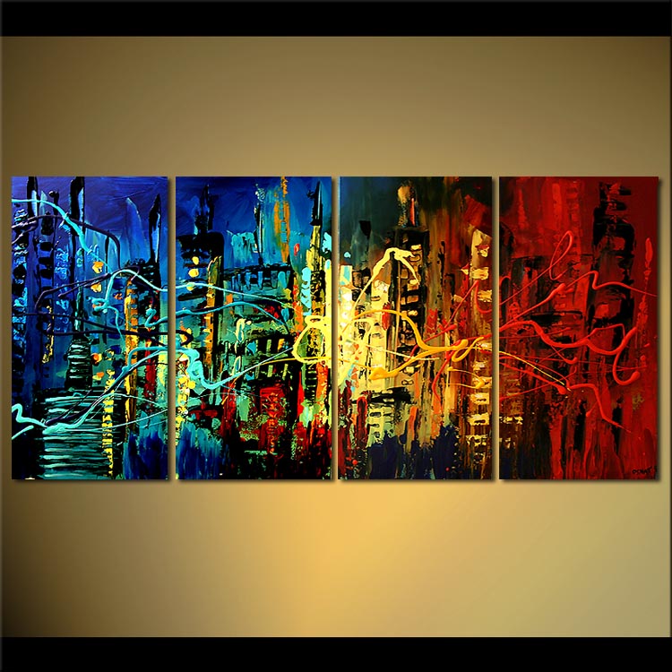 750x750 Painting - Abstract Cityscape Painting