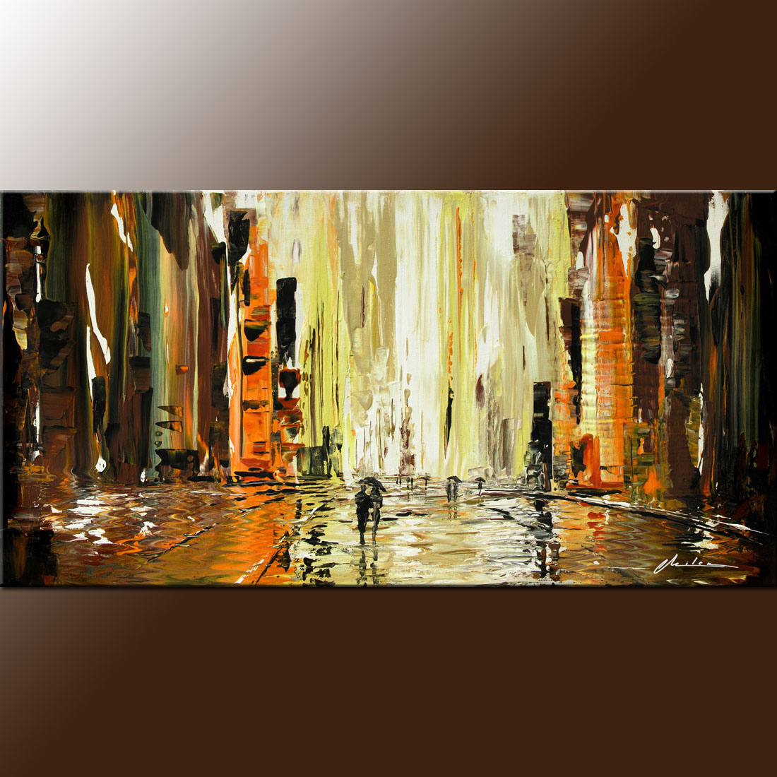 1100x1100 Wet Square Abstract Cityscape Abstract Paintings, Amazing - Abstract Cityscape Painting