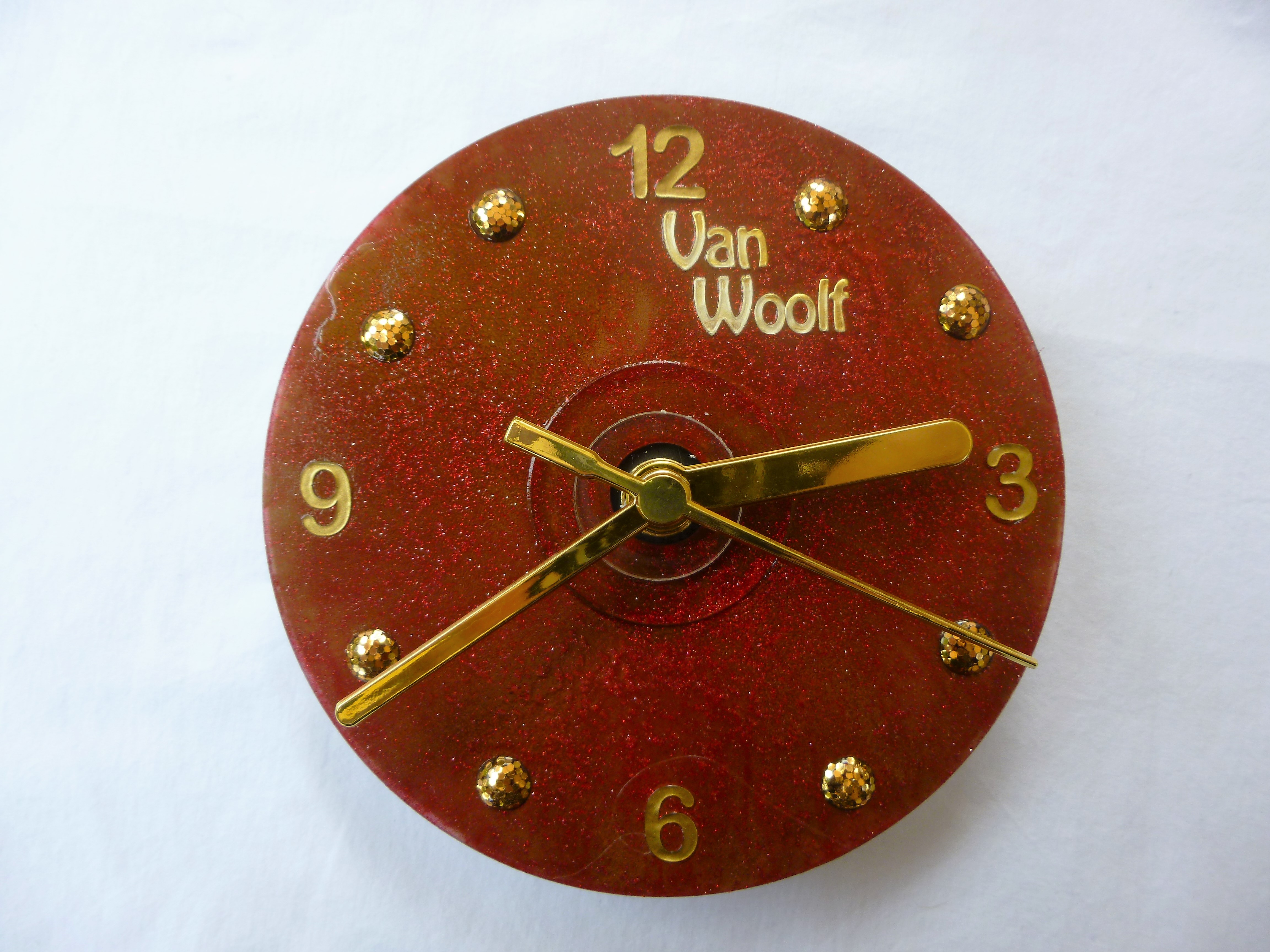 4608x3456 Clock Hand Painted Subject Garnet Glitter Limited Edition - Abstract Clock Painting