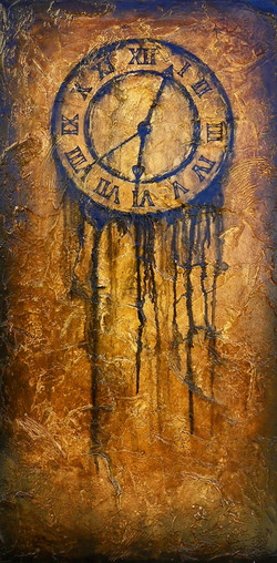 250x508 Clocks Paintings - Abstract Clock Painting