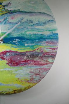 236x354 Large Wall Clock Modern Lighting Large Circular Art Large Clock - Abstract Clock Painting