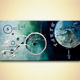 334x334 Painting - Abstract Clock Painting