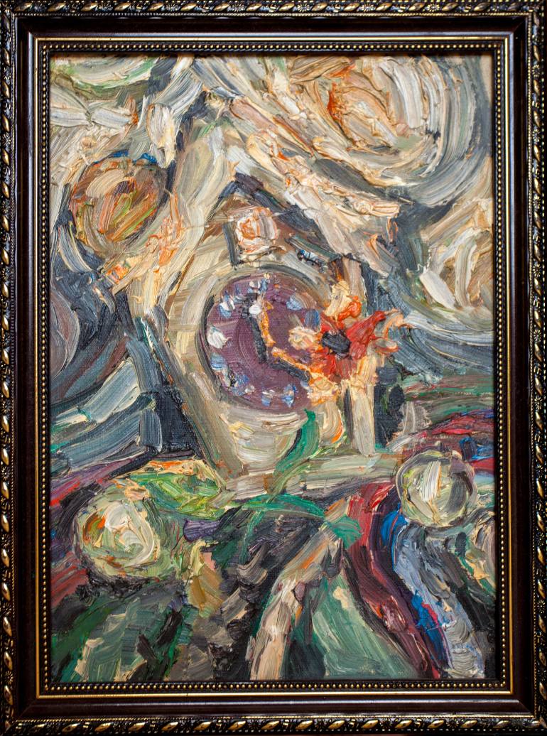 770x1036 Saatchi Art Abstract Still Life With Clock Painting By Ana Maria - Abstract Clock Painting