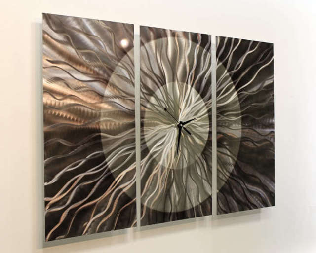 640x513 Abstract Modern Metal Large Wall Clock Art Sculpture Home Decor - Abstract Clock Painting