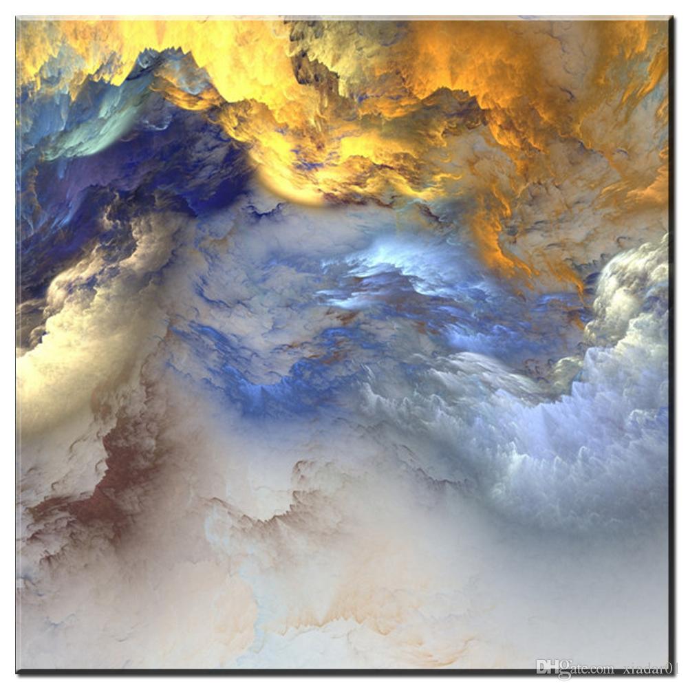 1000x1000 2018 Zz613 Modern Abstract Canvas Prints Art Colorful Cloud Canvas - Abstract Cloud Painting